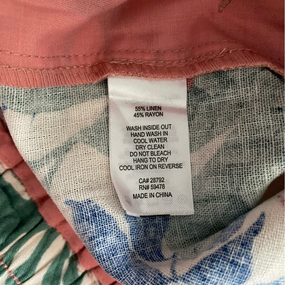 C & C California Linen Blend Floral Print Belted Pull On Shorts NWT Size 6 - Picture 9 of 9